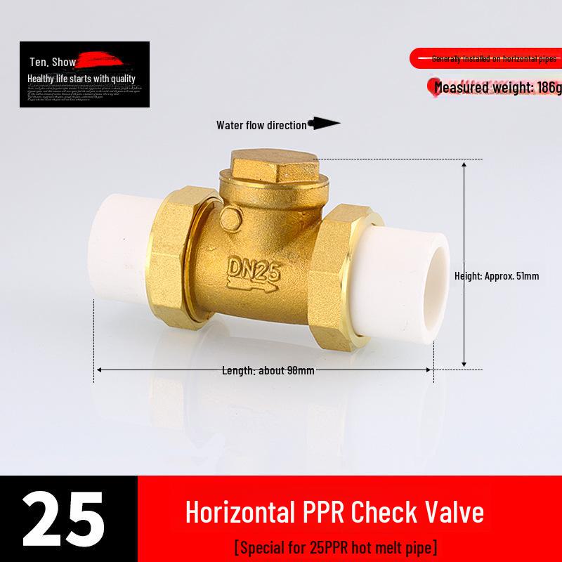 Медный вертикальный и горизонтальный обратный клапан 4/6 точек, 1 дюйм для водопроводных труб и обогревателей