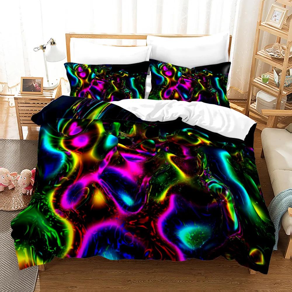Комплект постельного белья из 3 предметов с односторонним принтом и красочным узором, удобная дышащая простыня, комплект постельного белья Comforterble