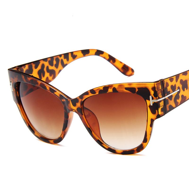 Trendy Unisex Women's T-shaped Fashion Men Retro Dark Glasses Large Frame Sunglasses