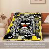 1pc Flannel Badtz-Maru, Cartoon Character, Checkered BackgroundThrow Blanket, Cartoon Truck Pattern Printed Blanket, Warm Cozy Soft Blanket