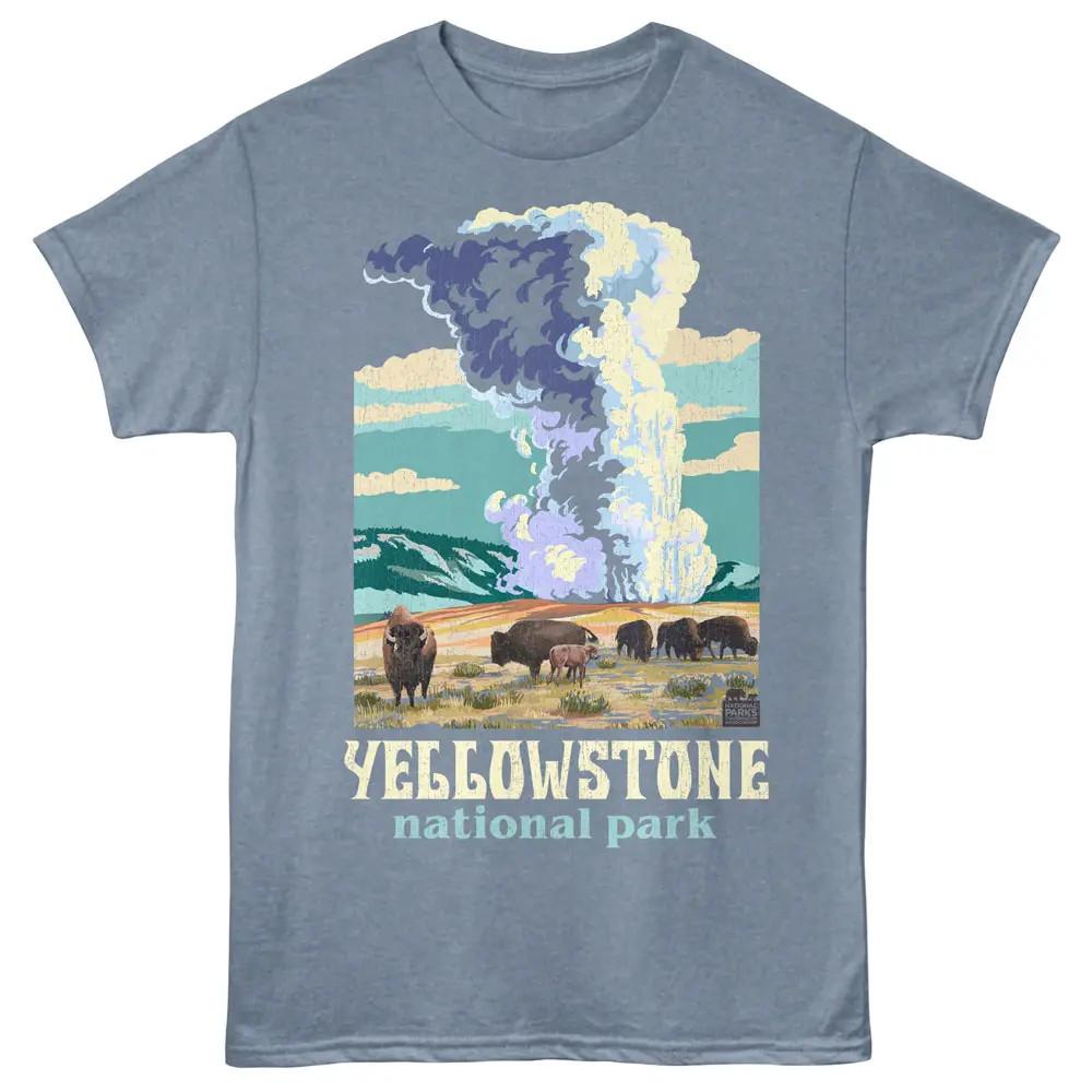 Yellowstone Geyser Grazing Men's T-Shirt