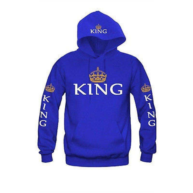 Stylish Cotton Hooded Sweatshirt For Couples Printed Long Sleeve Pullover For Fall
