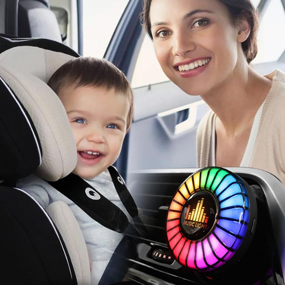 24 светодиодных ламп RGB Sound Control Voice Rhythm Ambient Pickup Lamp для автомобильного диффузора Vent Clip Air Fresheners Fragrance App Con B4x6
