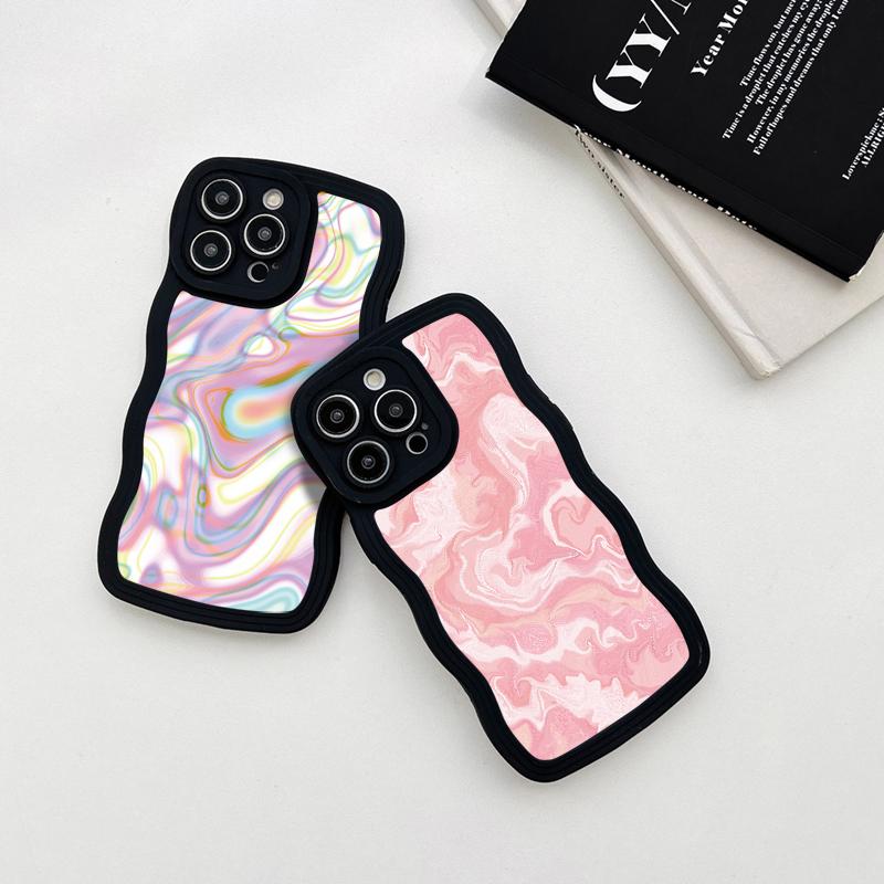 Wave Shape Phone Case For Vivo V23e Y35 Y02 IPhone Tecno Spark Realme C53 C55 Redmi Note 12 Note 11 Pro Samsung S23 Ultra A53 A52 Soft Silicone Cover