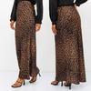 Leopard Print Maxi Skirt Elastic High Waist Satin Long Skirt Commuting Style A-Line Skirt Spring Autumn Women Sexy Skirt