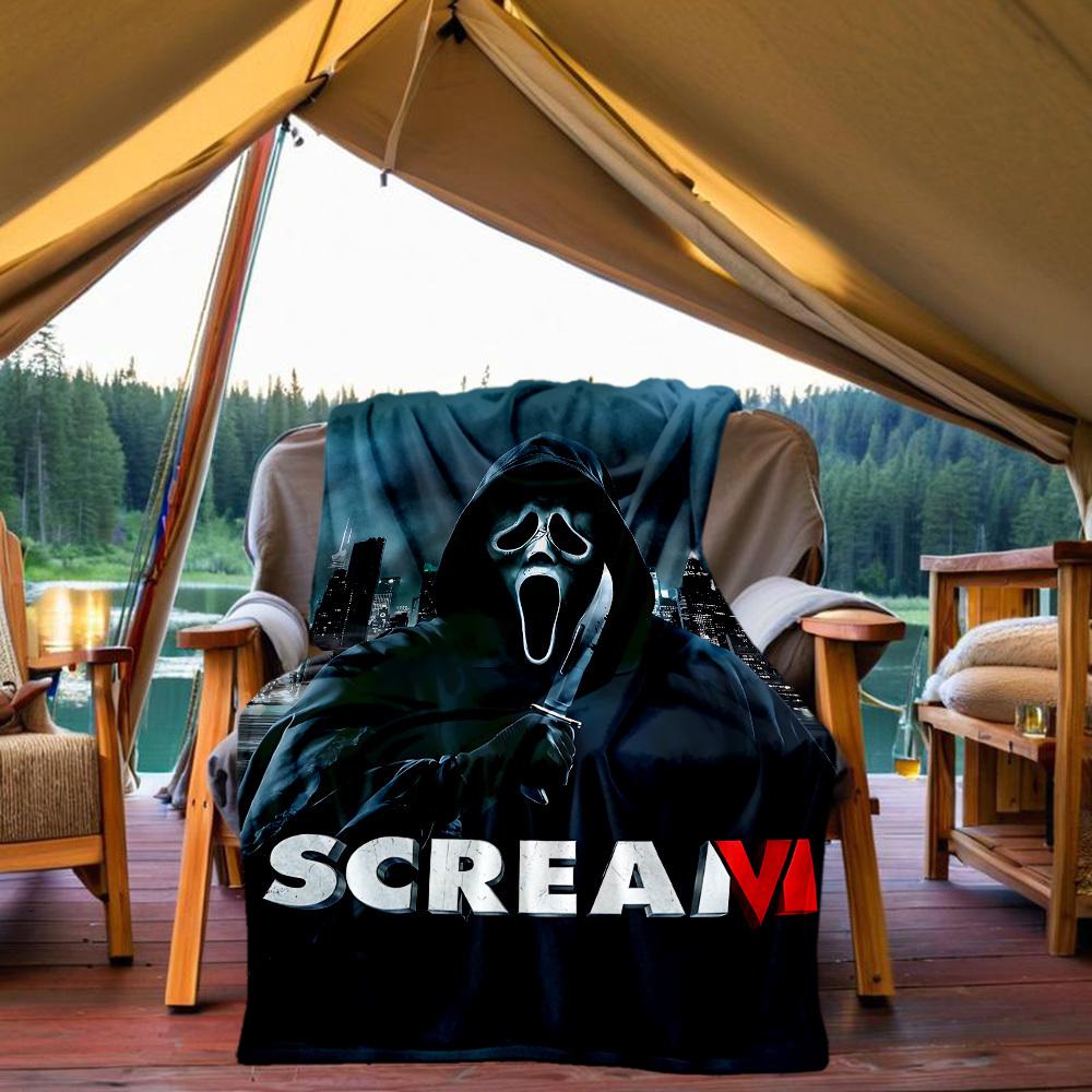 1 шт. Плед ScreamHorror для улицы, легкий фланелевый, мягкий и теплый, для использования в любое время года, для дивана, улицы, кемпинга, гостиной, офиса, кресла