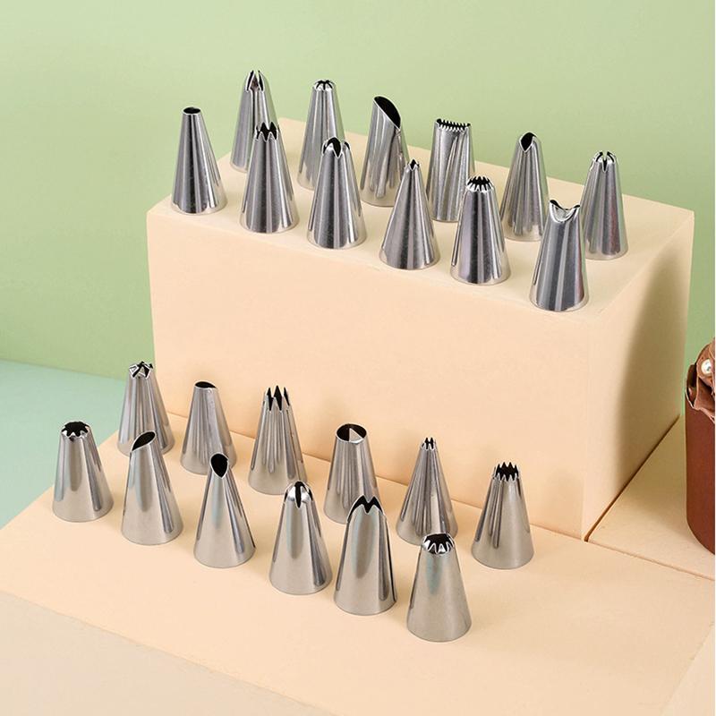24 Styles Stainless Steel Pastry Nozzles Set Cake Decorating Tips with Box Conversion Connector Baking Decoration Nail