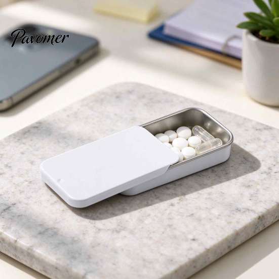 Small Storage Box for Pockets Tin Container with Sliding Cover, Durable Metal Pocket Portable Container, Moisture-proof Candy And Herbs Push