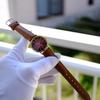 Б/у [В рабочем состоянии] SEIKO коричневый кожаный кварцевый наручный часы золотой корпус OMEGA