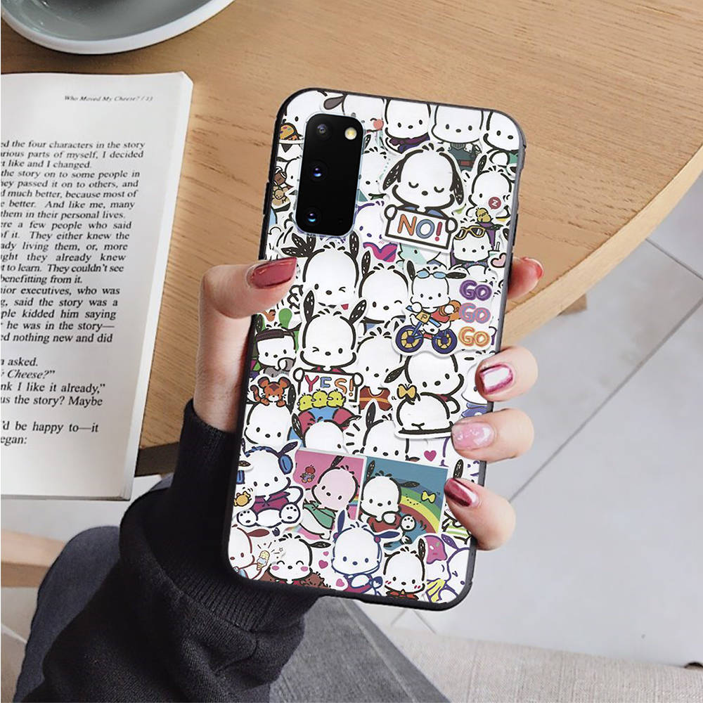 Черный чехол AH48 Pochacco для OPPO Reno 8 6 5 4 Pro Find X3 A17 A31 A38 A40 A53 A54 A55 A74 A76 A78 A77 A80 A94 A95 A96 Pro Sofe Cover