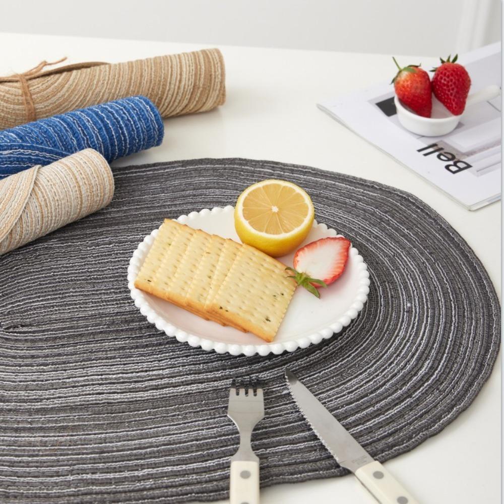 Oval Table Mats Coasters Hand-woven Pot Mat Creative Braided Table Place Mats for Dining Table