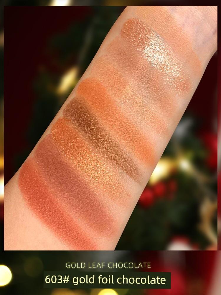 Gogo Dance Gold Foil Chocolate Eye Shadow Plate 603 Earth Color Series 614 Flash Peach Plate 612 Pure Desire Smoky Gray