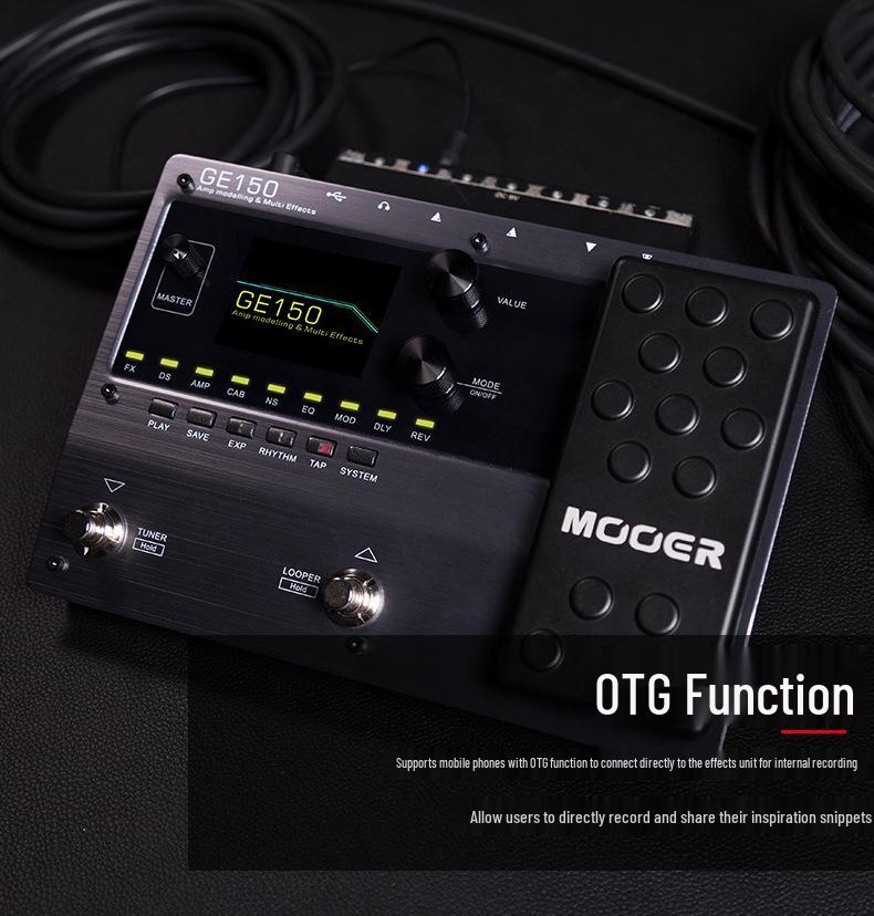 Гитарная мультипедаль эффектов MOOER GE150 с 9 типами эффектов и симуляцией усилителя