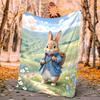 Peter Rabbit Flannel Blanket Soft Warm All-Season Throw, Design for Camping, Car Travel, Hiking Sofa, Bed, Office Perfect Gift for Parties
