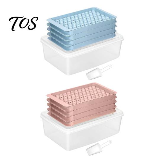 Whiskey Ice Ball Mold Mini Cube Tray with Bin And Scoop, Small Round Stackable for Coffee Drinks, Easy Release Silicone Freezer Storage Box