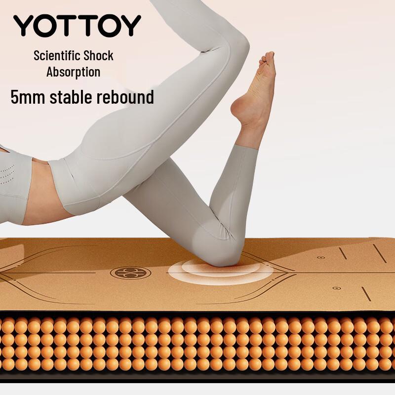 Йога-коврик Yottoy из натурального каучука и пробки