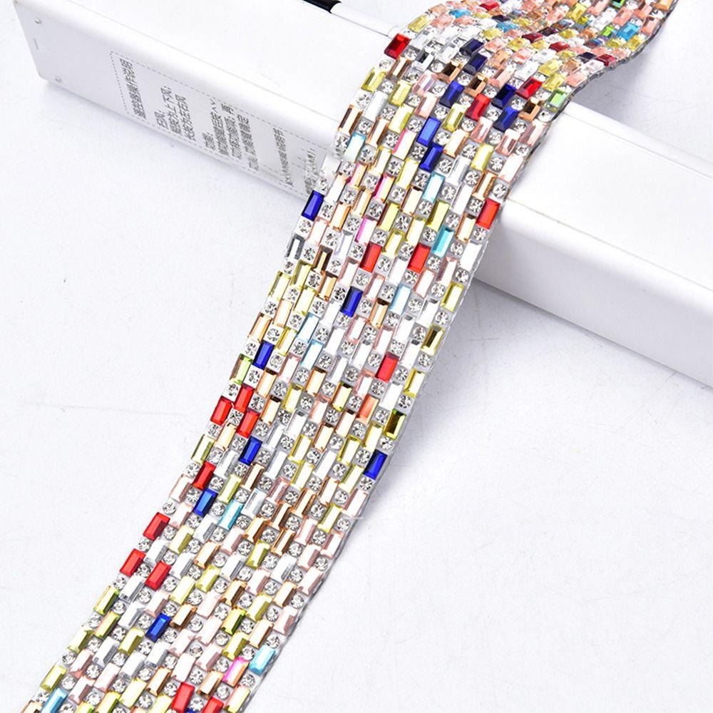 Crafts Trim Tape Garment Shoes Bags Rhinestone Tape Glitter Self-Adhesive Rhinestone Diamond Ribbon