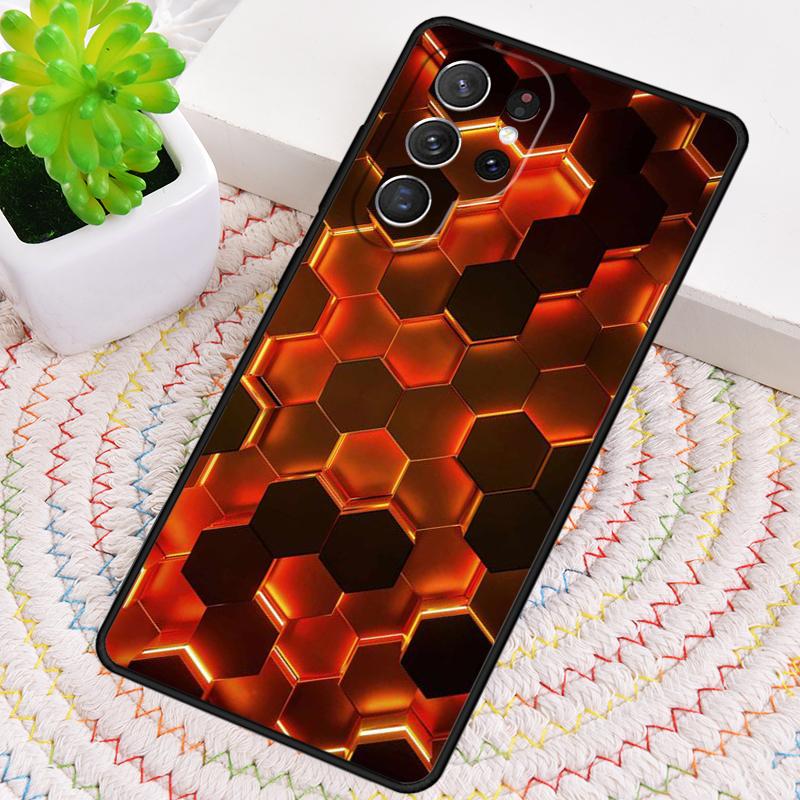 3D Шестиугольные Световые Чехол для Телефона для Samsung Galaxy note 10 pro S26 Ultra S23 S24 FE S25 S21 S22 PLUS Ударопрочный Чехол