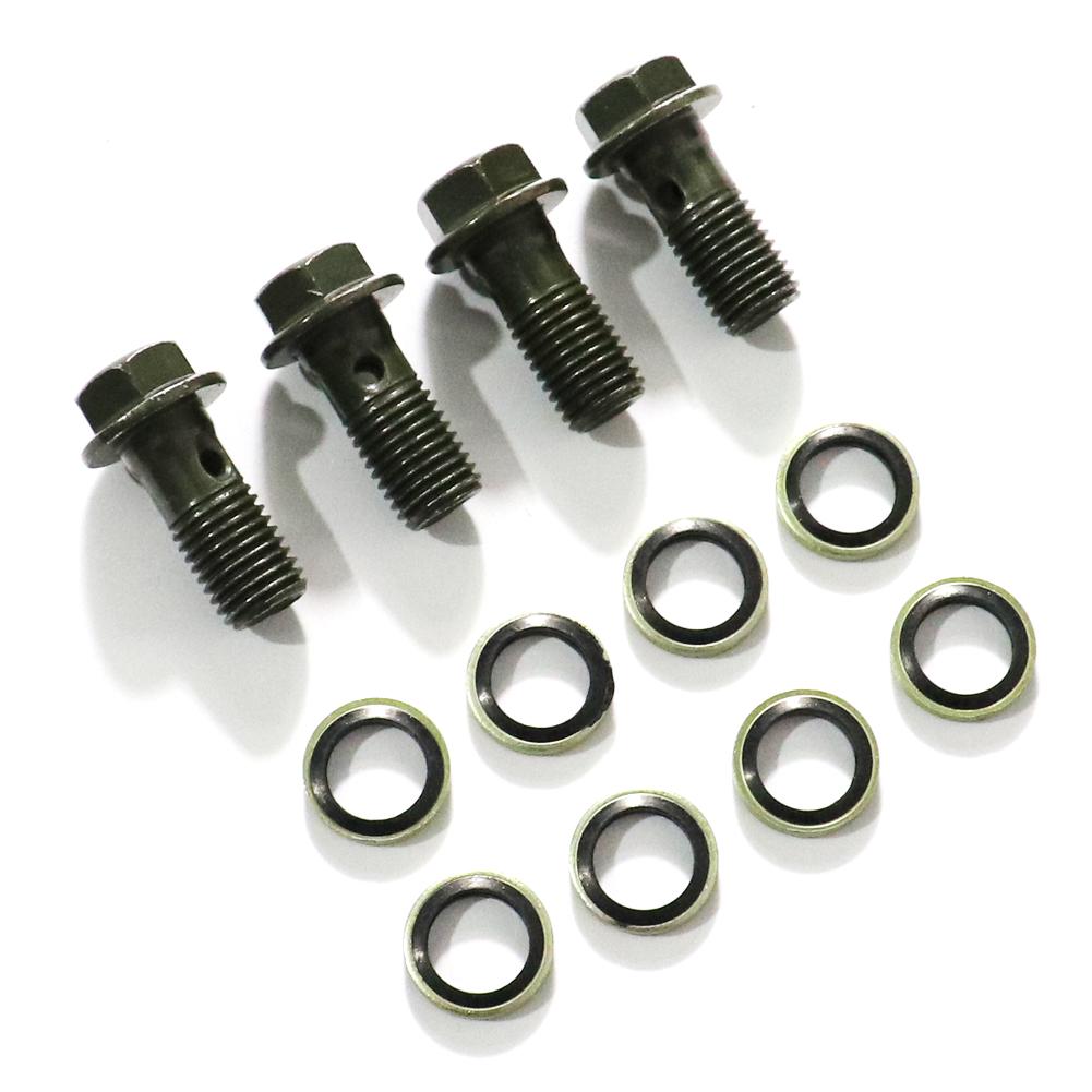 Universal Motorcycle Parts Motor Oil Cooler Adapter Fittings Screw Brake M8/M10 Screws With Gasket Oil Cooler Line Bolts Screws