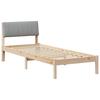 Brown and Light Grey Bed Frame 75 x 190 cm Solid Pine Wood