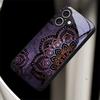 Фиолетовые Обои Мандала Черный Стеклянный Чехол для Телефона Для iPhone 17 Air 16 E 15 Plus 14 Pro Max 13 12 mini 11 5 6 7 8 Plus XR X Чехол