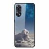 Для Oppo Reno8 T 4G Чехол Роскошная Задняя Крышка из Закаленного Стекла Жесткий Чехол Для Reno8 T 4G 6.43" Capa Funda Животное Яркий Coque Волк