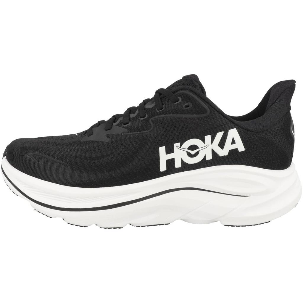 HOKA Clifton 10 Running Black and White Cushioned Sneakers for Walking and Jogging and Size Shoes, (1162030-BWHT), Men's, Ultra-Lightweight, (Black