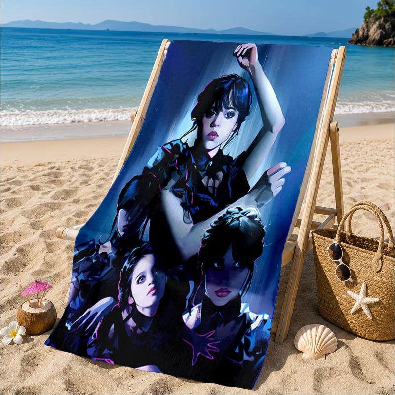Wednes-day Gothic Beach Towel, Microfiber Beach Towel, Perfect For Pool, Beach, Travel, Home Decor Beach Party Fan gifts