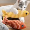 Имитация мятной рыбы-кошки игрушка для снятия скуки, прочная для царапания и кусания, рыбка-кошка из конопляной ткани игрушка, товары для домашних животных