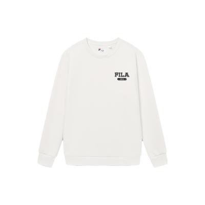 Fila Буквенный Свитшот с круглым вырезом и свободного кроя для мужчин Молочно-белый F11M339210FIV