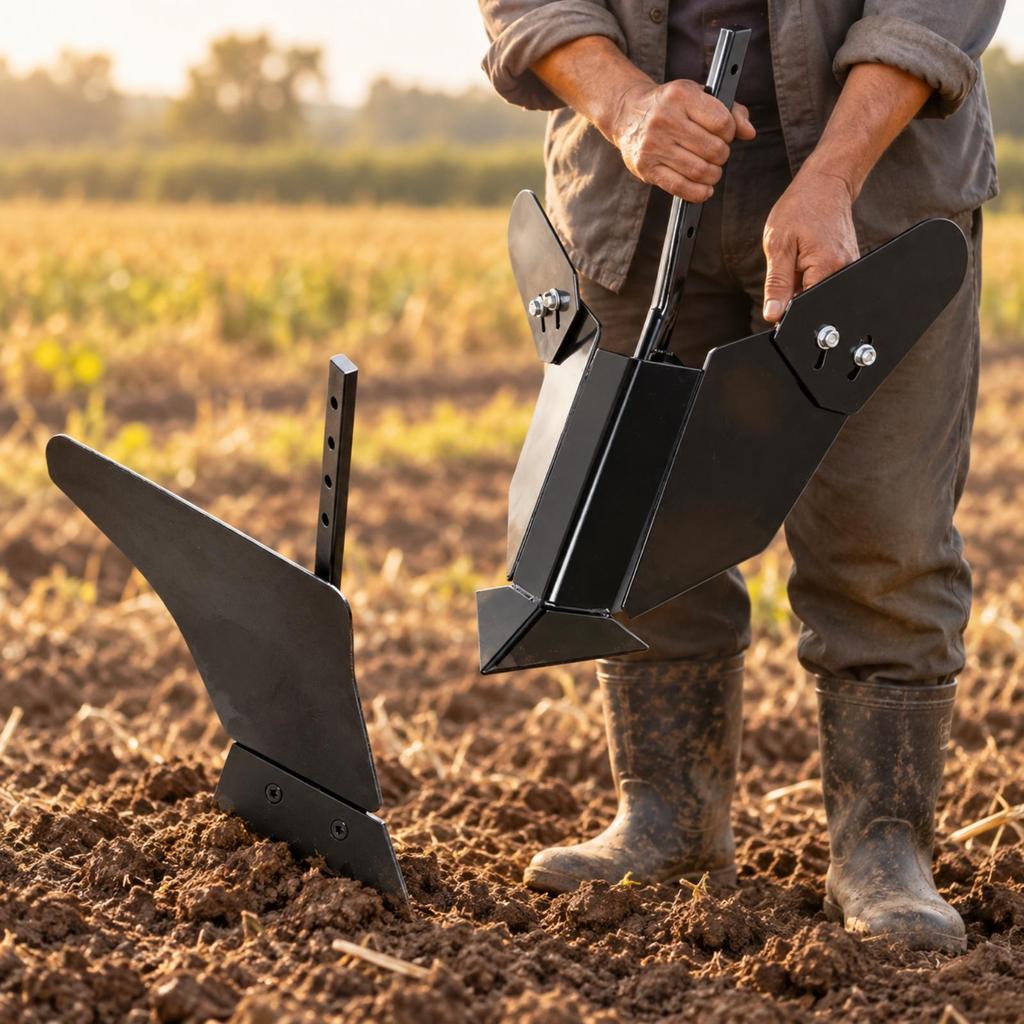 Trenching Plow Attachment Adjustable with Mounting Bar Welded for SmallScale