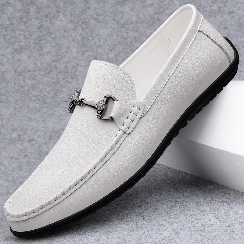 Genuine Leather Men Casual Shoes All-match Male Business Shoes Hollow Out Mens Loafers Luxury Brand Mens Slip On Walking Shoes