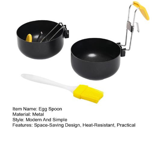 1/2 шт. Набор колец для яйцеварки, большая емкость, формы для яиц со съемной ручкой, антипригарное силиконовое покрытие с масляной кисточкой для блинов, омлетов
