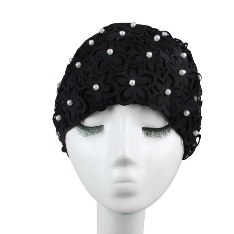 Шапочка для плавания женская Жемчужная Трехмерный Лепесток Модная Увеличенная Спа Плавательная Женская Шапочка для плавания Дышащая Не сдавливающая голову Шапочка для плавания для длинных волос