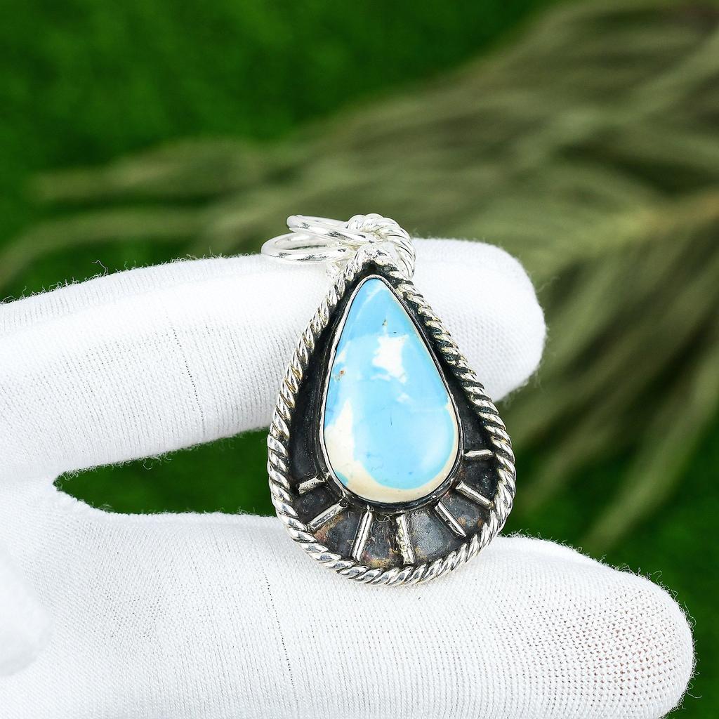 Gift For Women Pendant 925 Sterling Silver Natural Tibetan Turquoise Gemstone