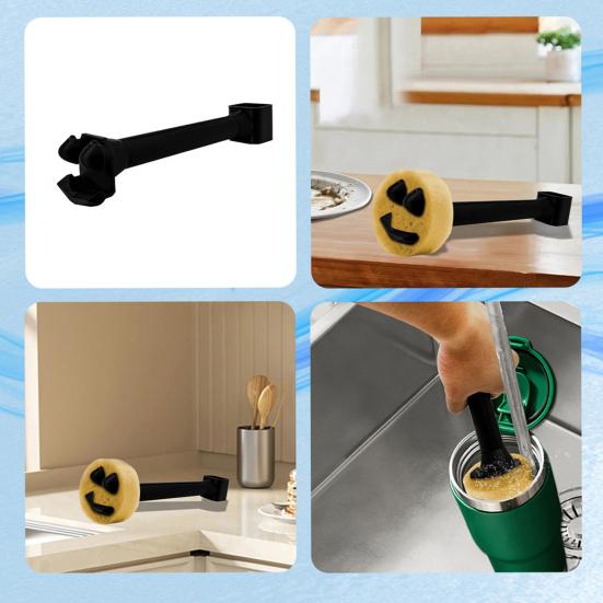 Держатель для губки с присоской, сушилка для раковины, органайзер для хранения губок с улыбающимся лицом, кухонные принадлежности для уборки