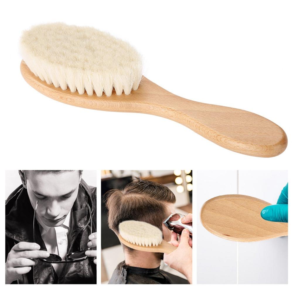 Wooden Handle Oil Head Brush Soft Hair Styling Brush Scalp Grooming Goat Hair Brush  Home Use