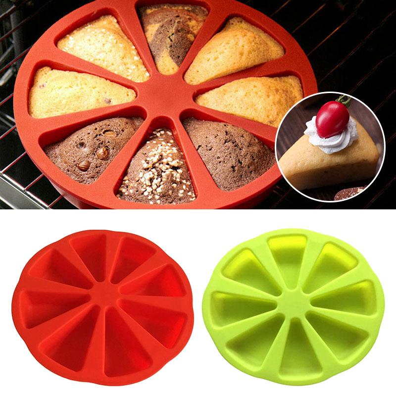 Силиконовая 8 треугольная полость, порционная форма для торта, ломтик теста, форма для пиццы, полезная