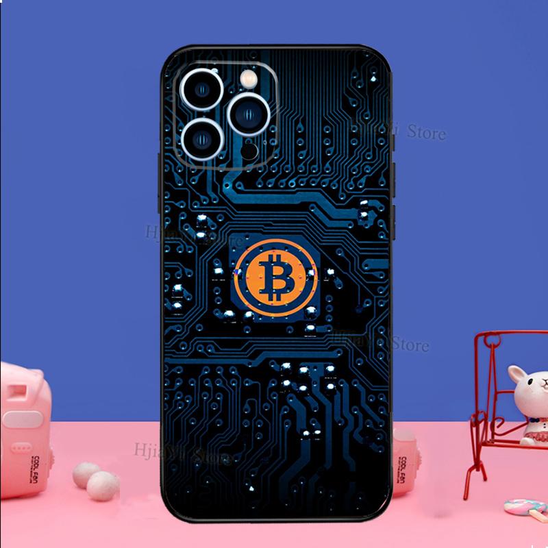 Смешной Чехол с Монетами Bitcoin для iPhone 16 15 13 14 Pro 12 11 14 Pro Max Plus XR XS Max X 12 13 Mini SE2 Защитный Чехол