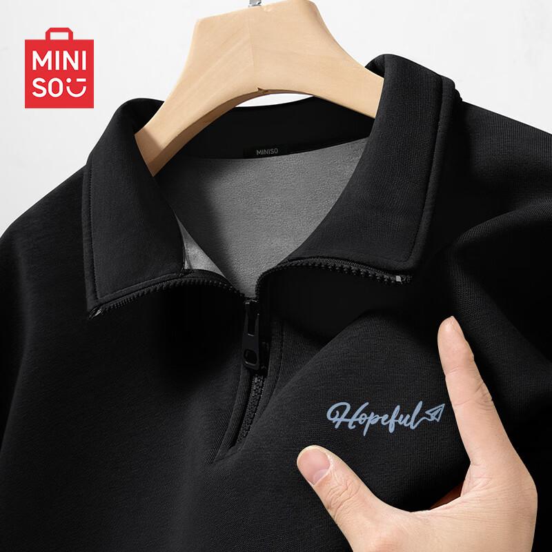 MINISO Heavyweight Fleece Half-Zip Stand Collar Sweatshirt