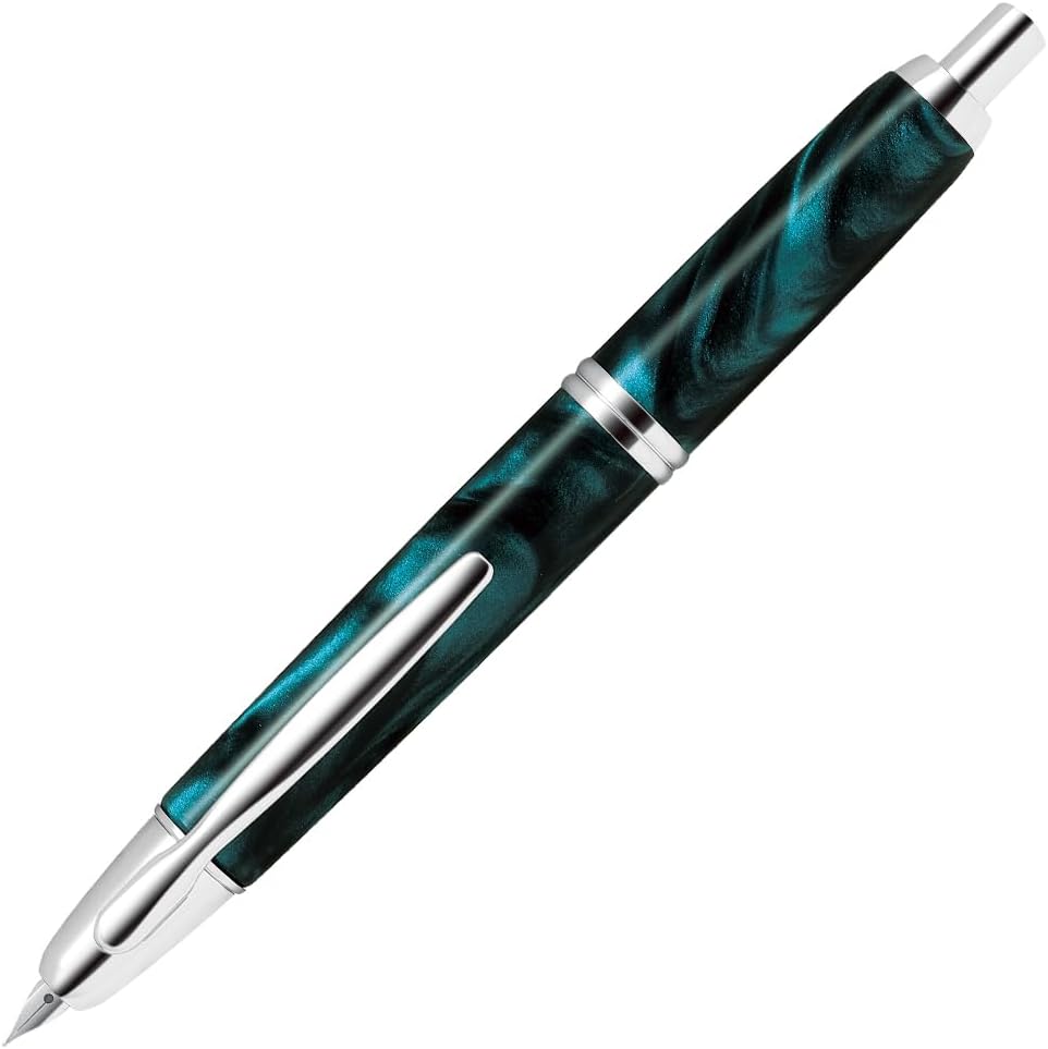 Pilot Capless SE Fountain Pen Marble Green Medium Nib FCSE-3MR-MAG-M with Converter