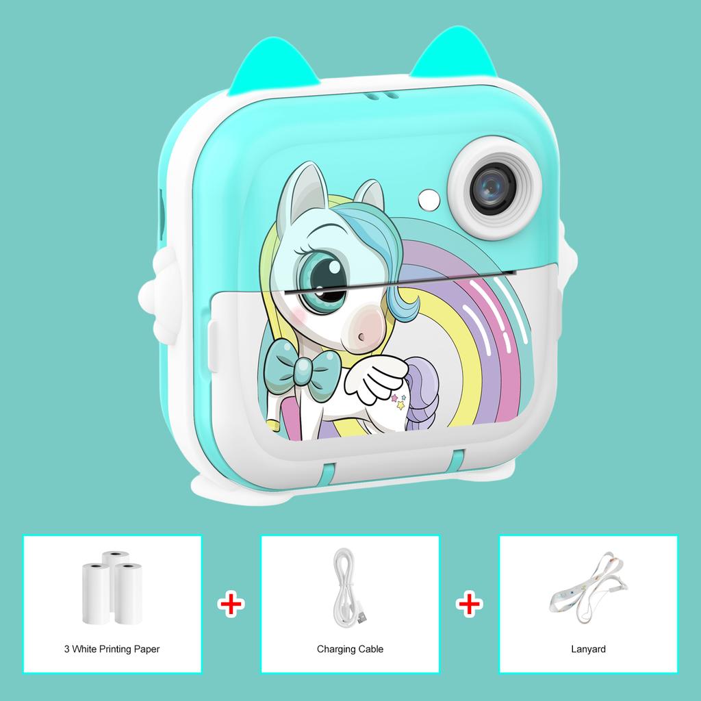 Kids Camera Instant Print Boys Girls Gift Children Digital Video Camera Po Thermal Printing 32G Card Educational Toys