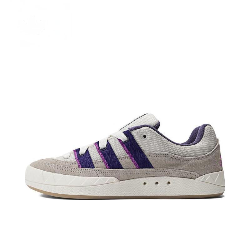 Adidas Originals Adimatic Comfortable Versatile Low-Top Lifestyle Casual Shoes Unisex Casual Shoes Gray White Purple IH3266