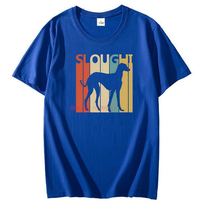 Vintage Sloughi Dog Funny Graphic T Shirts Cotton Short Sleeve Tshirts Unisex Summer New Shirts And Tshirts Print T Shirt