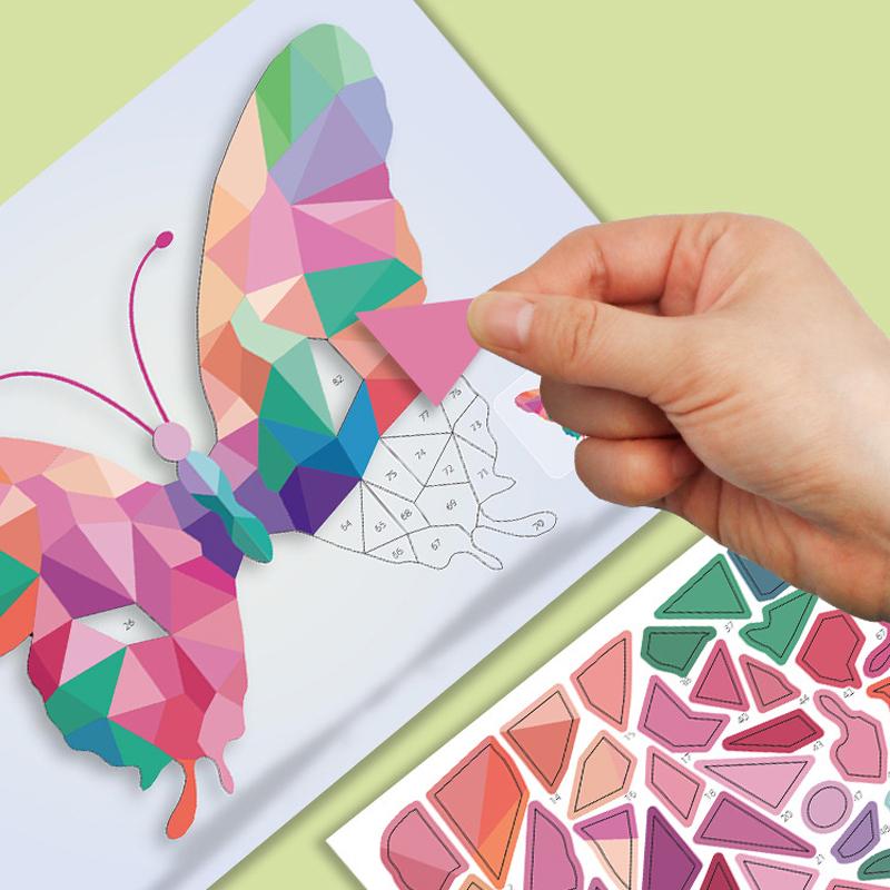 3D Животные Пазл Наклейки Сделай Сам Ручная Работа Креативный Геометрический Коллаж Набор С Самоклеящейся Бумагой Раннее Обучение Наклейки