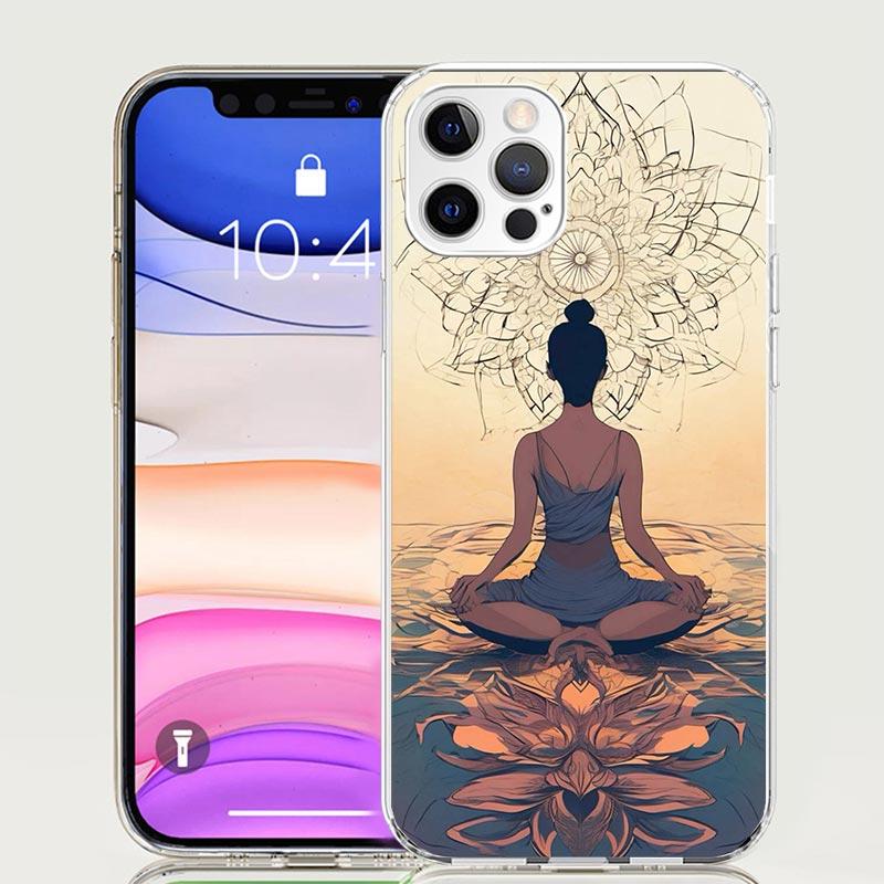 Meditation Yoga Girl Phone Case for Apple iPhone 17 Air 16 15 Plus 14 + 13 Mini 12 11 Pro Max 7 8 SE 16Max Soft Shell Cover Coqu