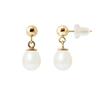 Earrings - - Comet - Cultured Pearls 6-7 Mm - Yellow Gold - 2 Year Warranty