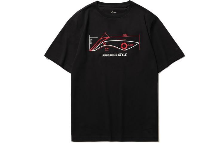 Men's T-Shirt Li-Ning Li Ning Sports Fashion Collection T Shirt Men's Black Red