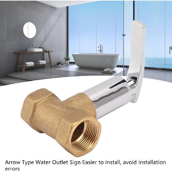 Water Stop Valve 3/4in Concealed Ceramic Brass Electroplated Water Valve Water Shut Off Valve for Kitchen Bathroom