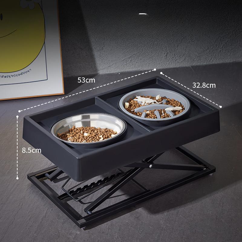 Специальная миска для кормления и поения больших собак, регулируемая миска с высокой посадкой, высококачественная защита шеи, миска из нержавеющей стали для медленного питания